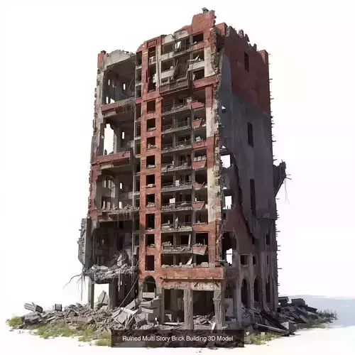 Ruined and Industrial City Buildings Collection 3D Assets 3D Model Pack 5