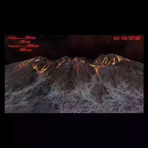Volcano mountain with lava
