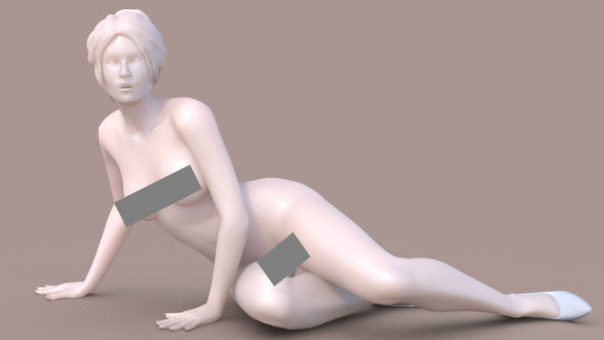 Woman sit 02 3D print model