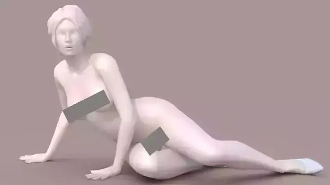Woman sit 02 3D print model