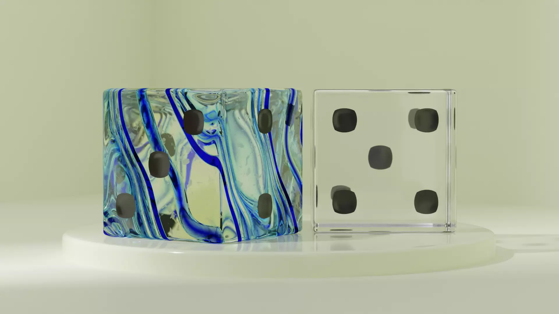 Transparent Ludo Dice 3D model