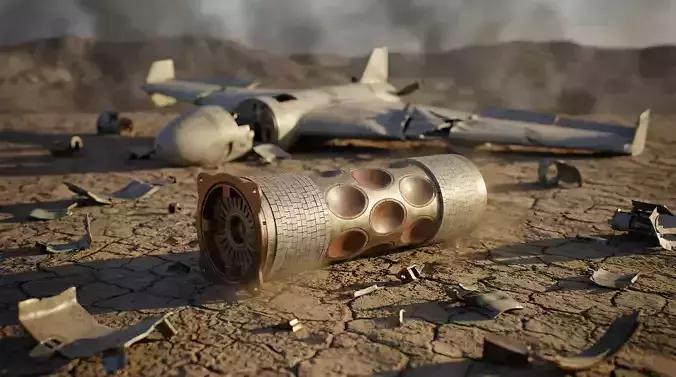 Warhead of an iranian Shahed-136 Kamikaze Drone Geranium-2