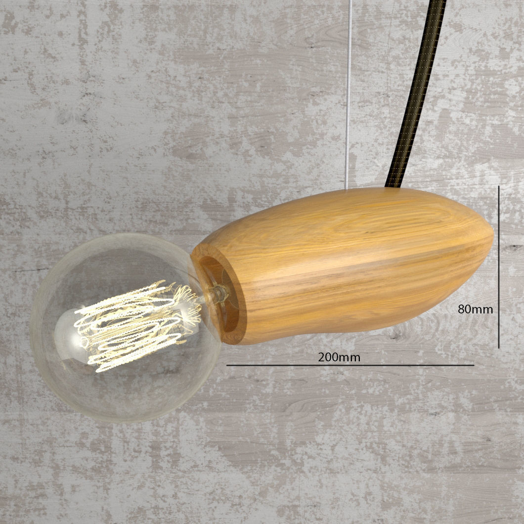 Wooden Bee Lamp 3D model_1