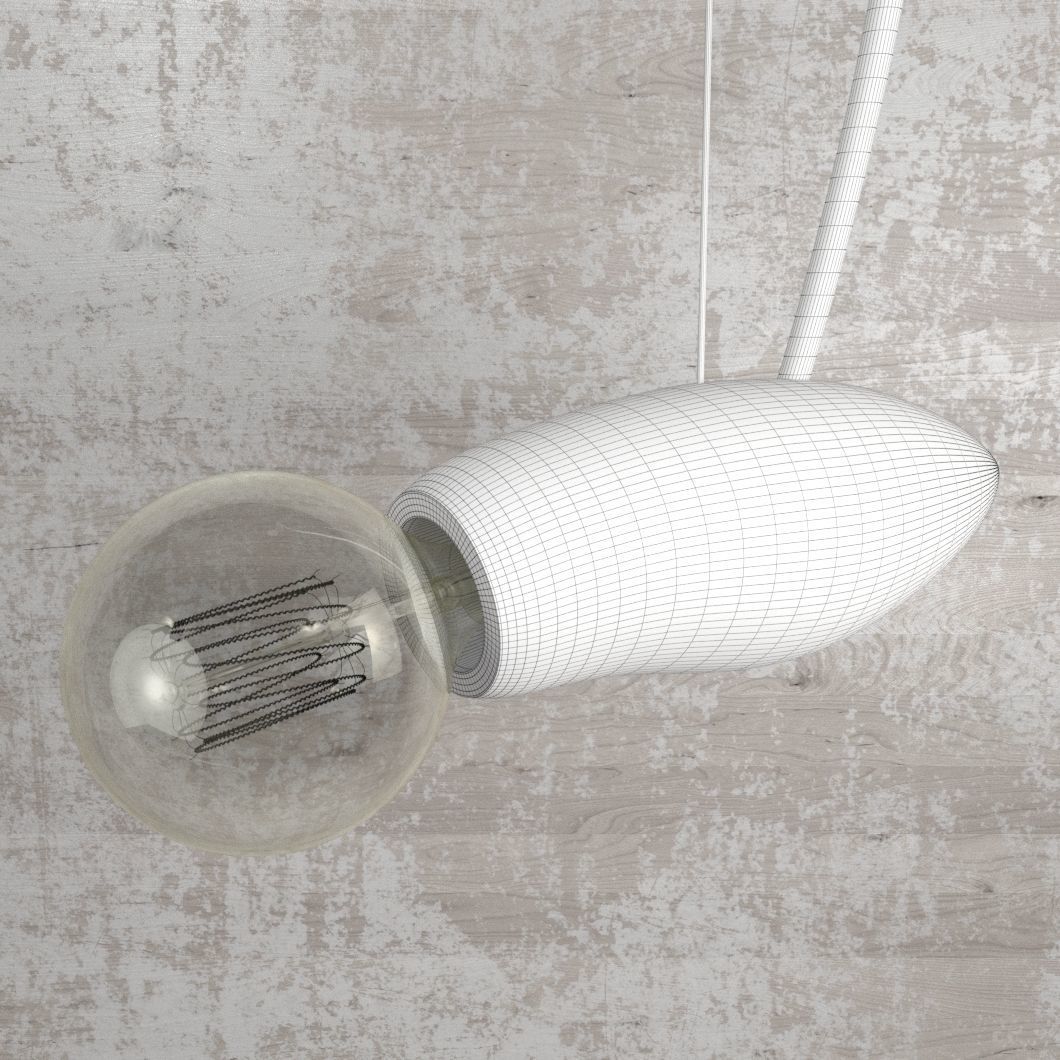 Wooden Bee Lamp 3D model_2