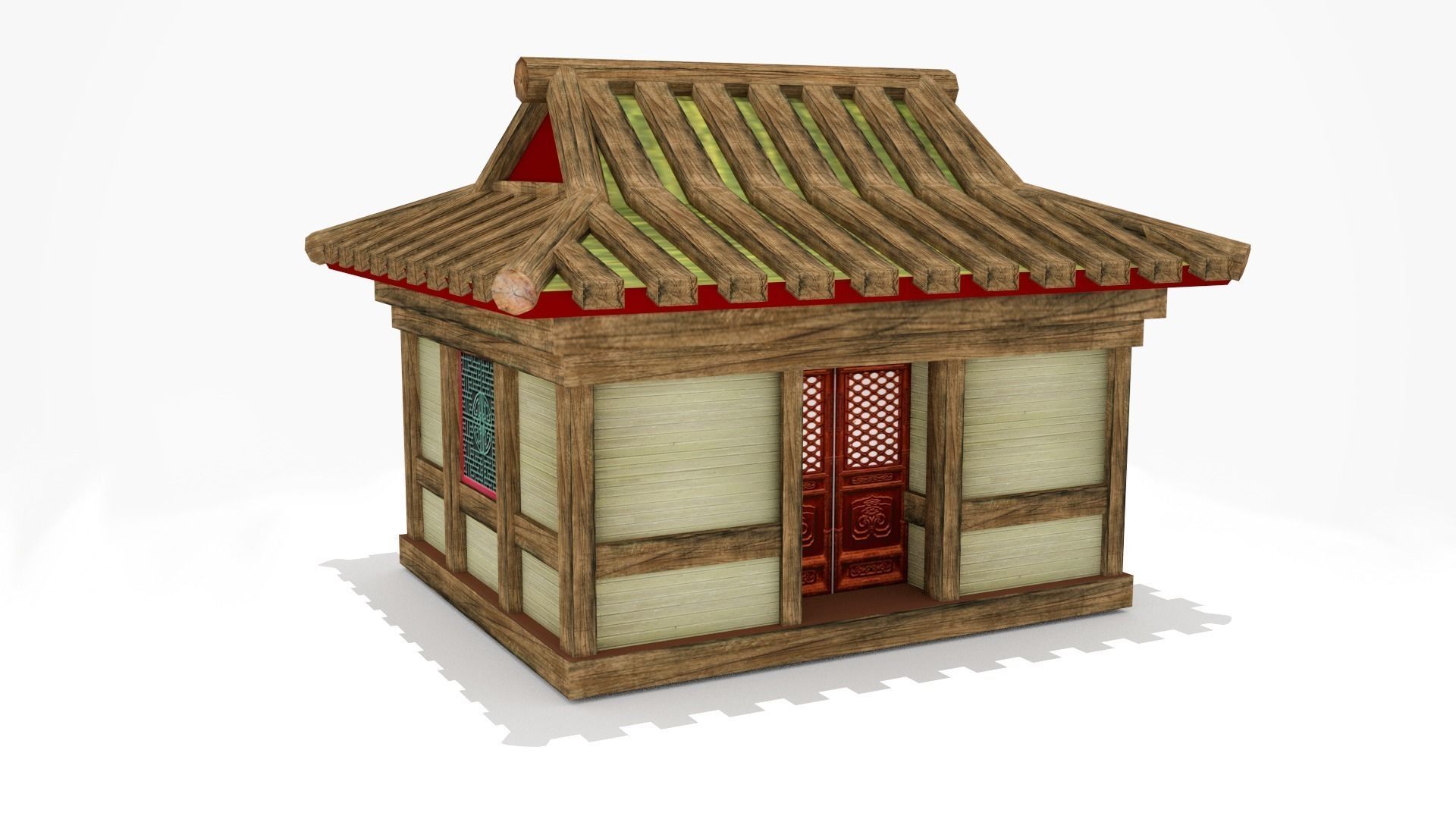 Chinese Old House Low-poly 3D model_0