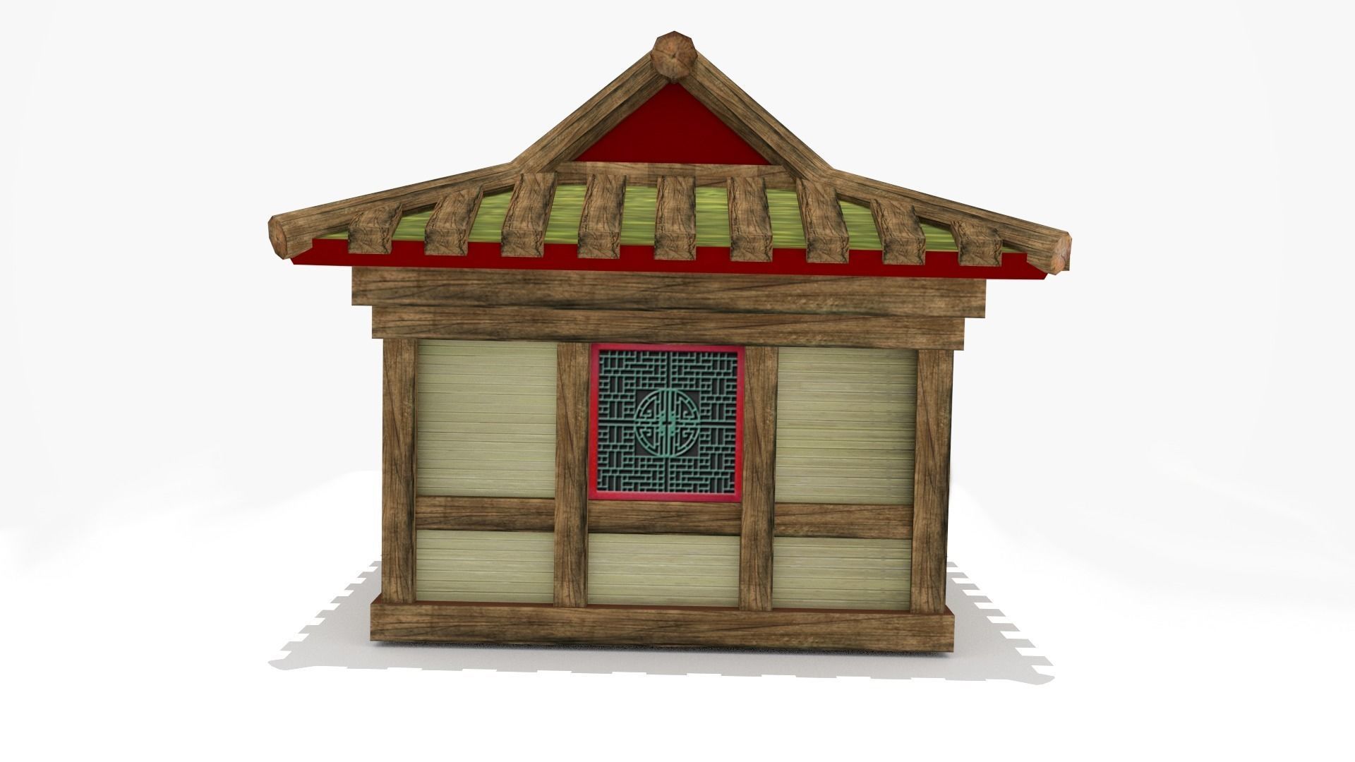 Chinese Old House Low-poly 3D model_4