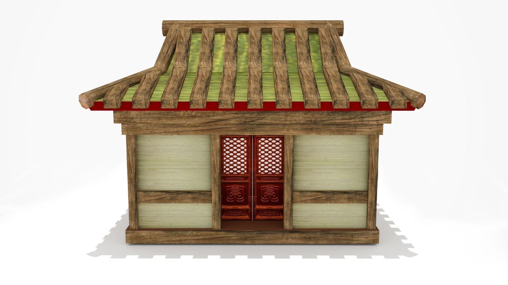 Chinese Old House Low-poly 3D model_2