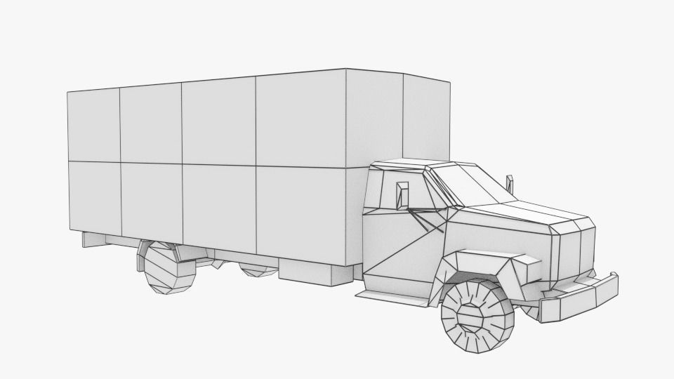 Moving Truck Low-poly 3D model_5