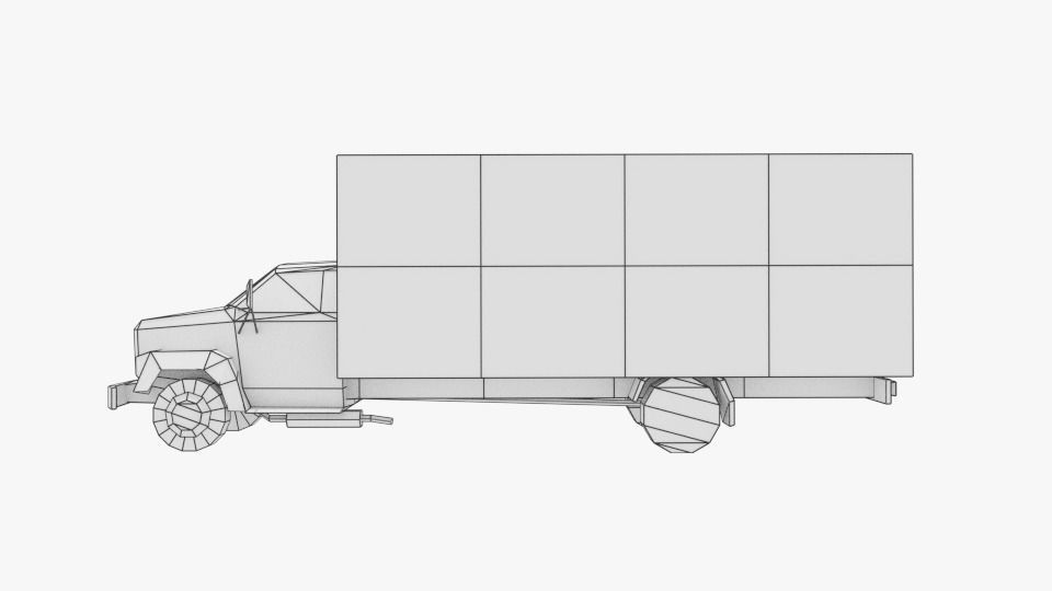 Moving Truck Low-poly 3D model_7