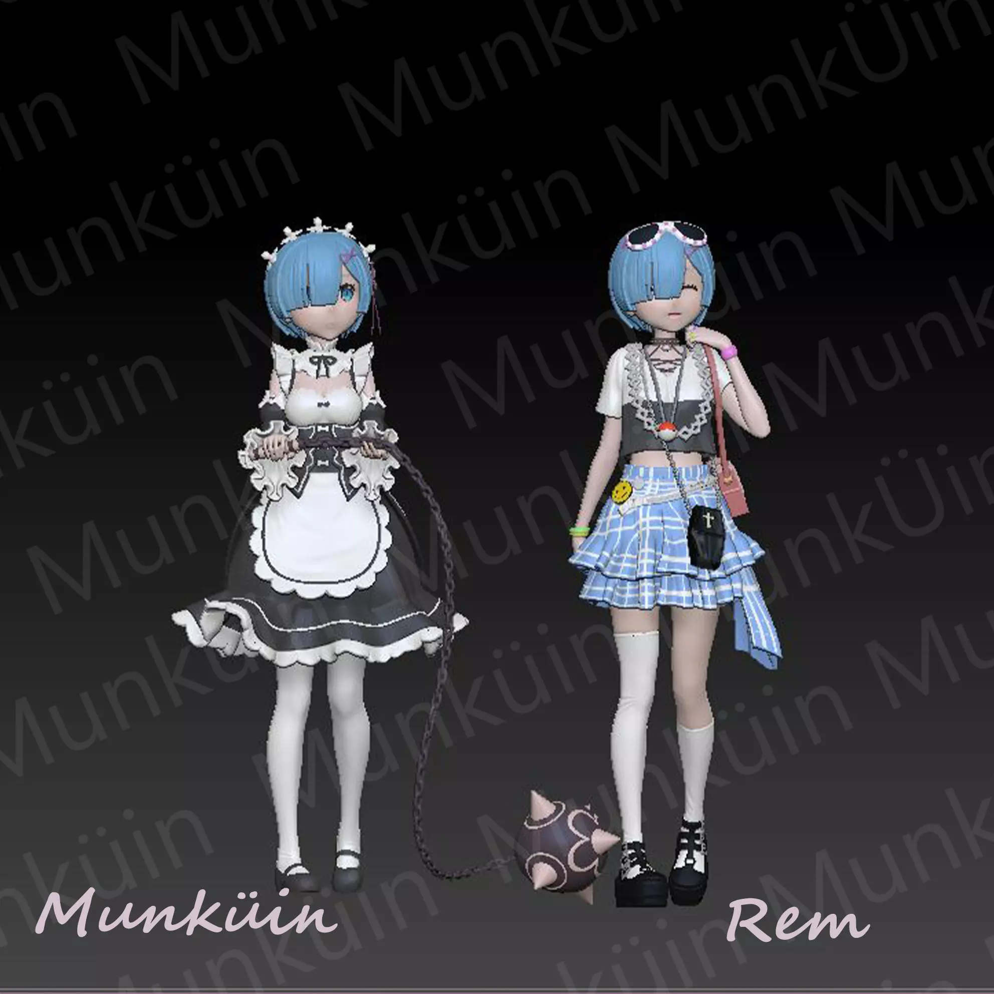 Rem Re zero Fan art X2 3D print model