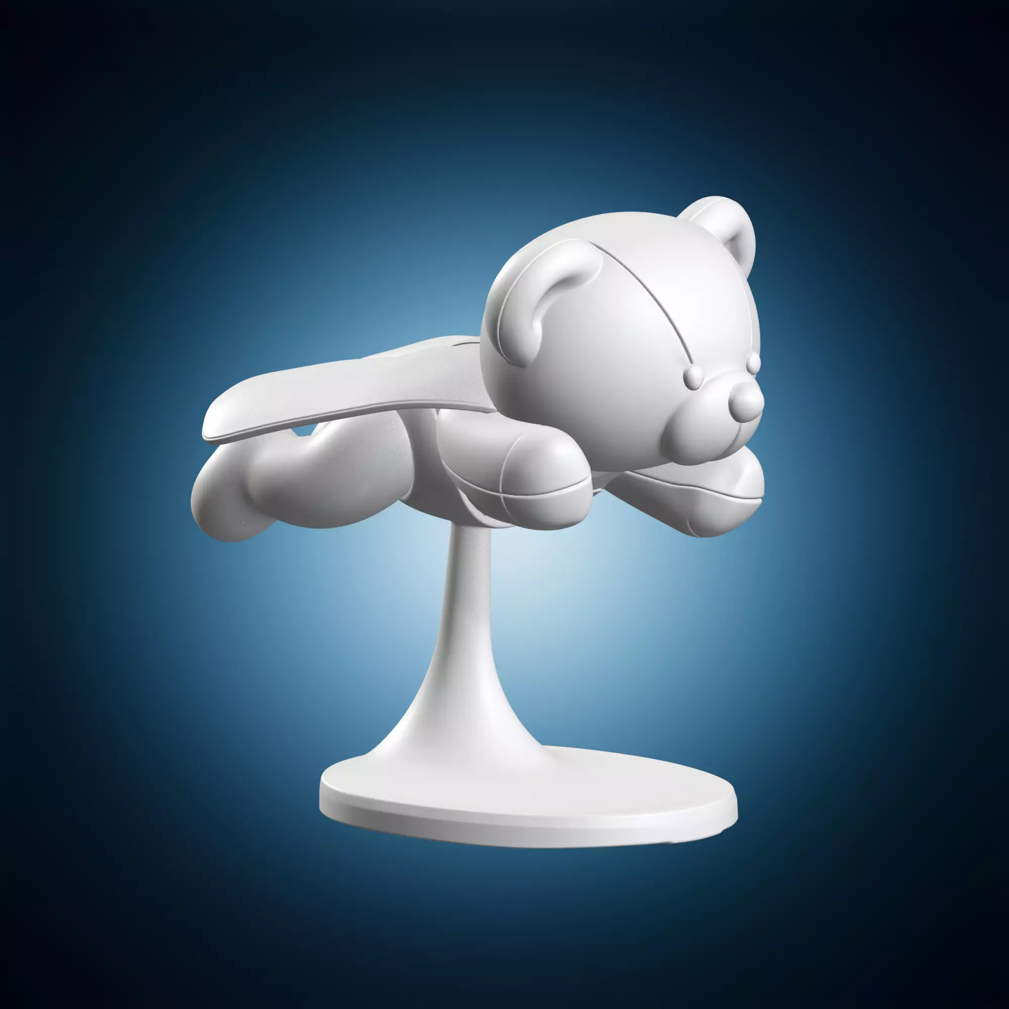 Heroic Flying Superhero Teddy Bear Statue 3D print model