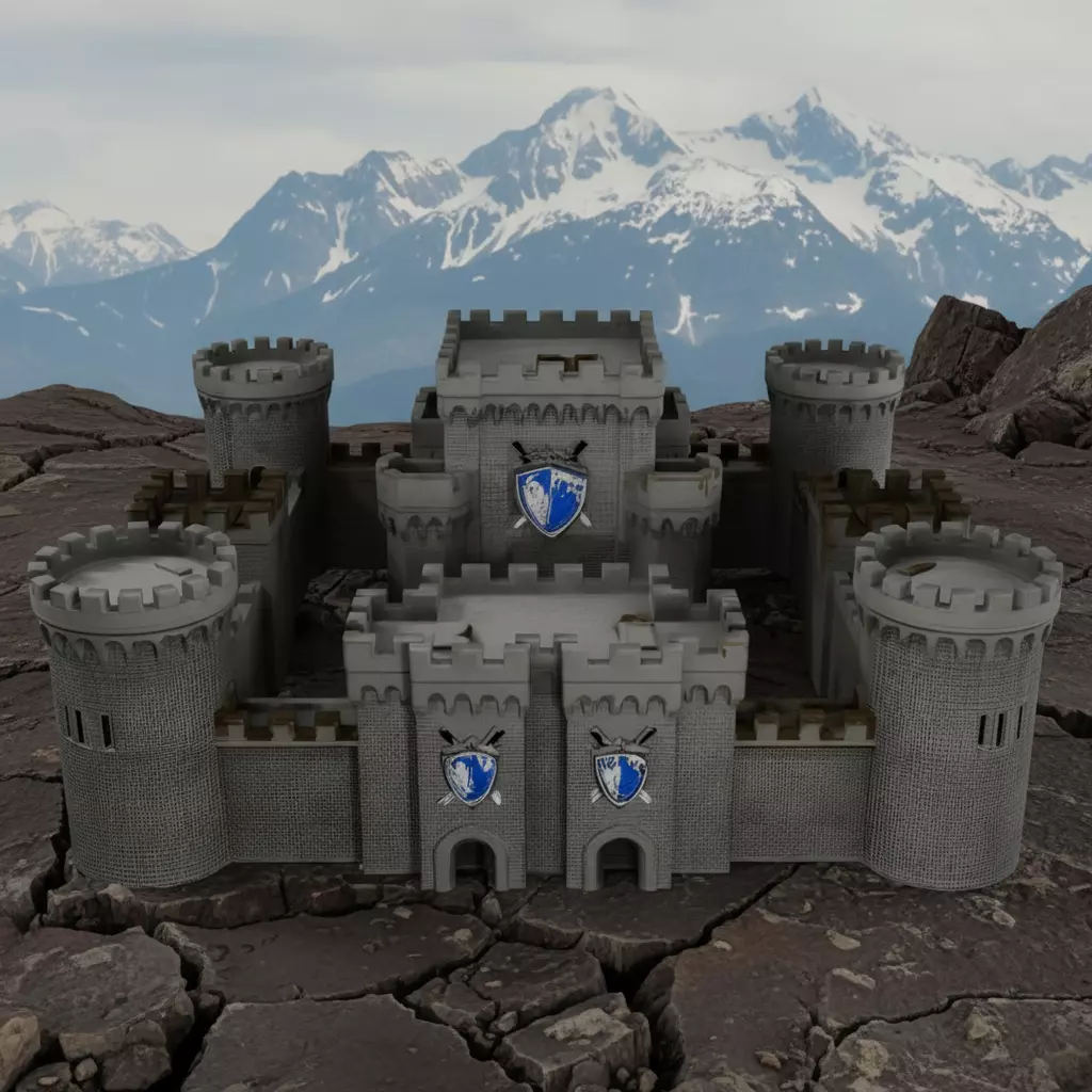 Medieval Stone Fortress Castle 3D Model Low-poly 3D model