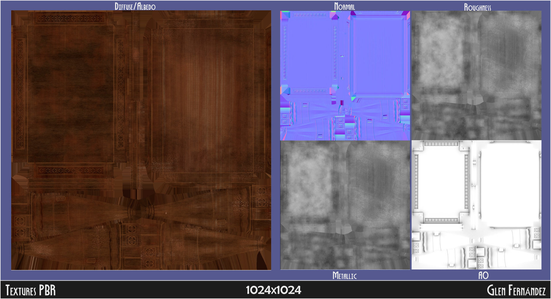 Old victorian wooden upright piano low poly -UPDATED Low-poly 3D model_8