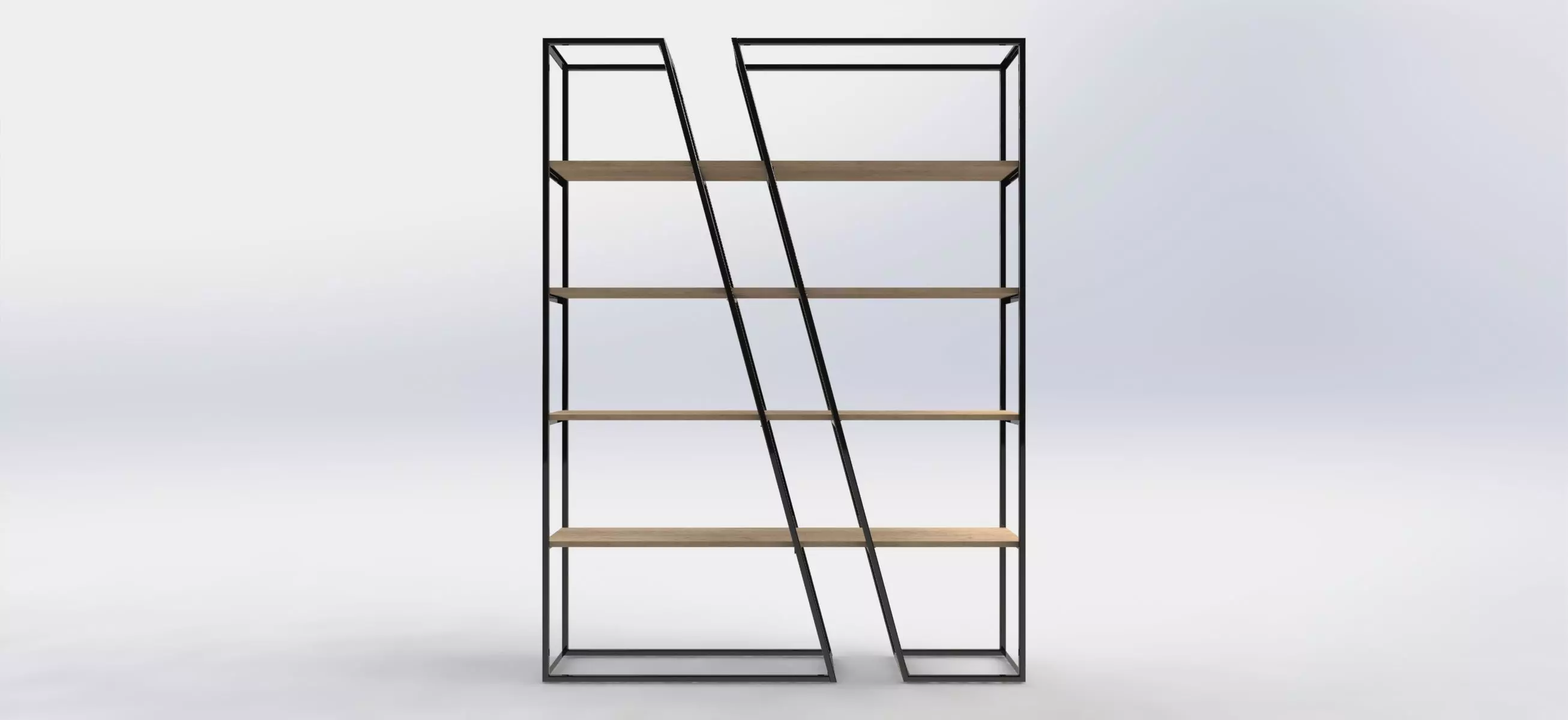 Minimalist Metal Wall Shelf with Geometric Frame 3D model
