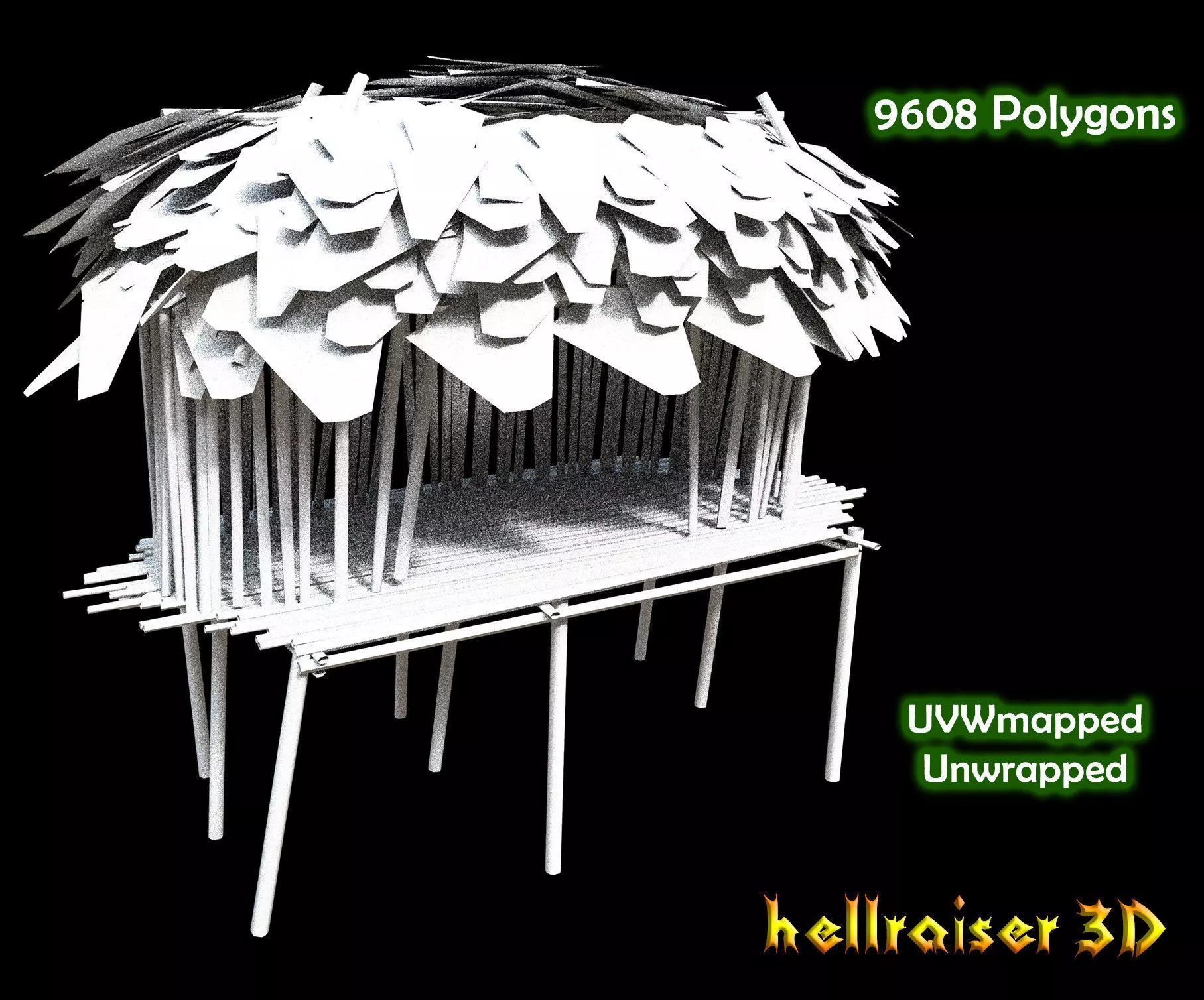 Forest House Low-poly 3D model_0