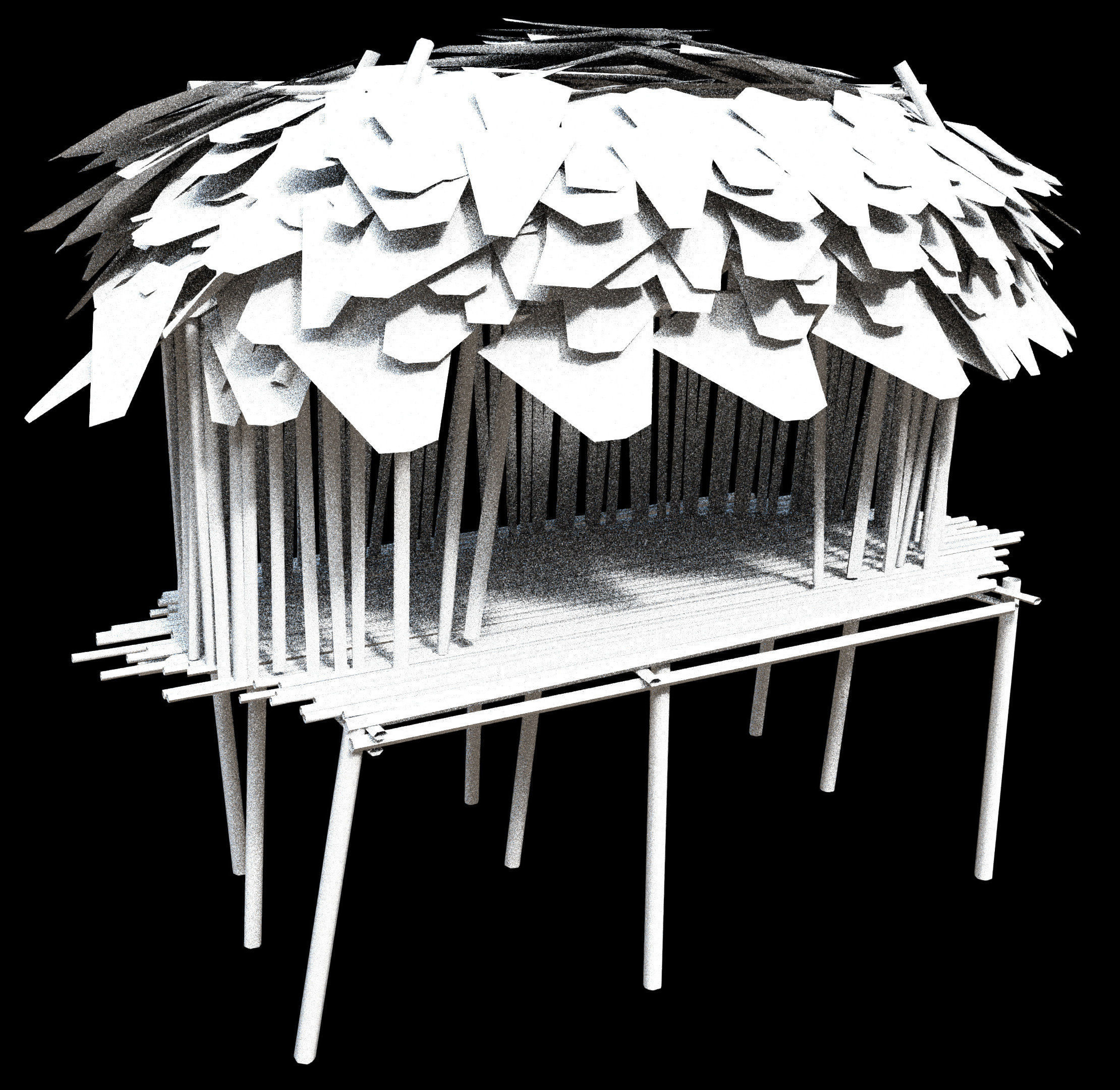 Forest House Low-poly 3D model_1