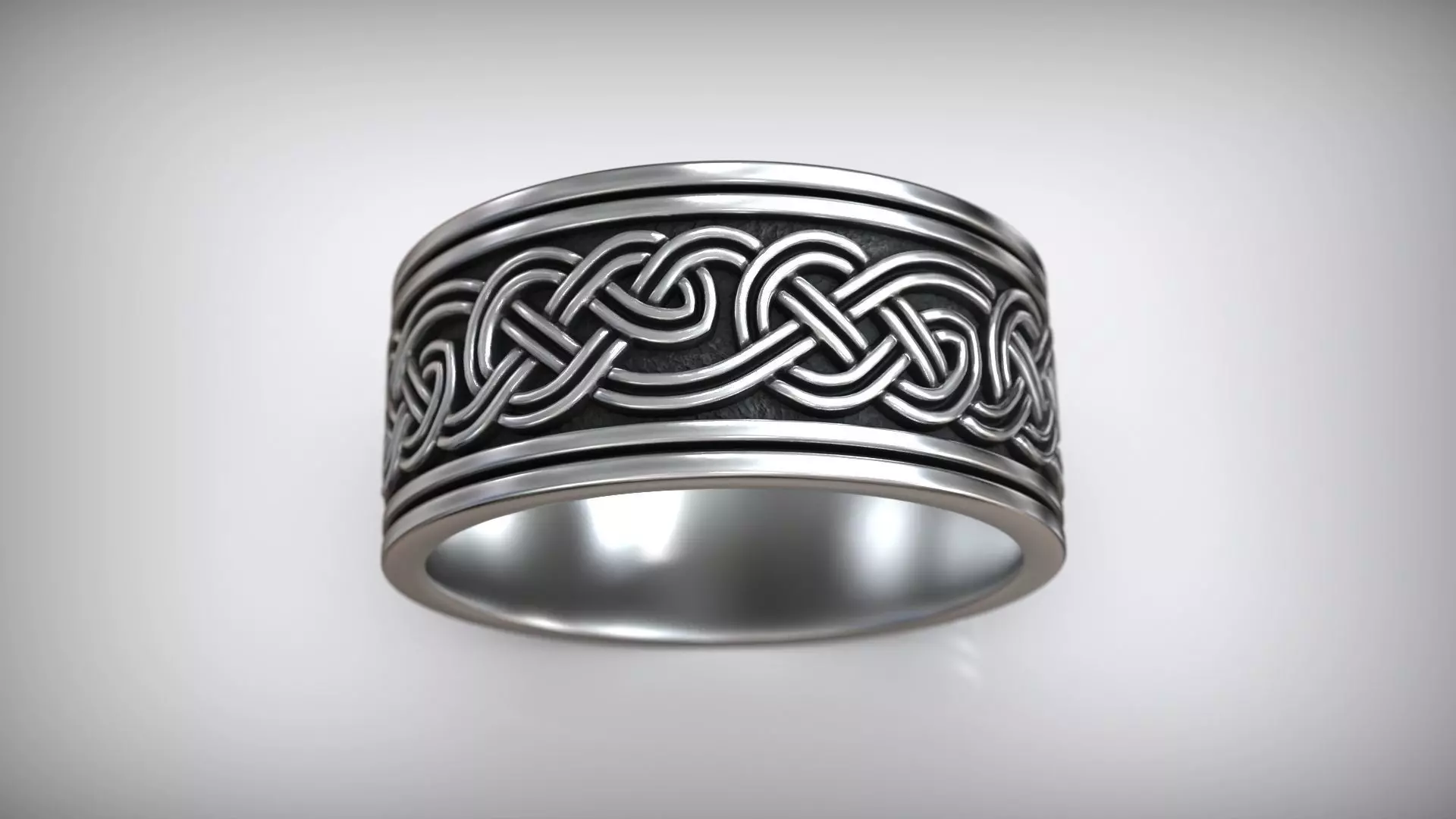 Celtic Knot Ring Interlaced Knot Nordic Wedding Band Free 3D print model