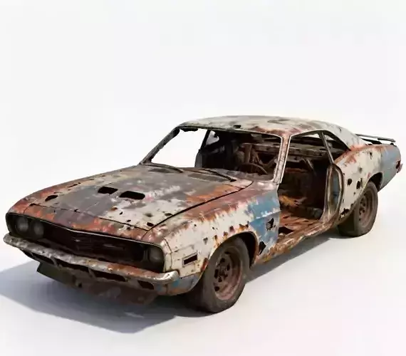 Junked Muscle Car 3D Model 3D Model