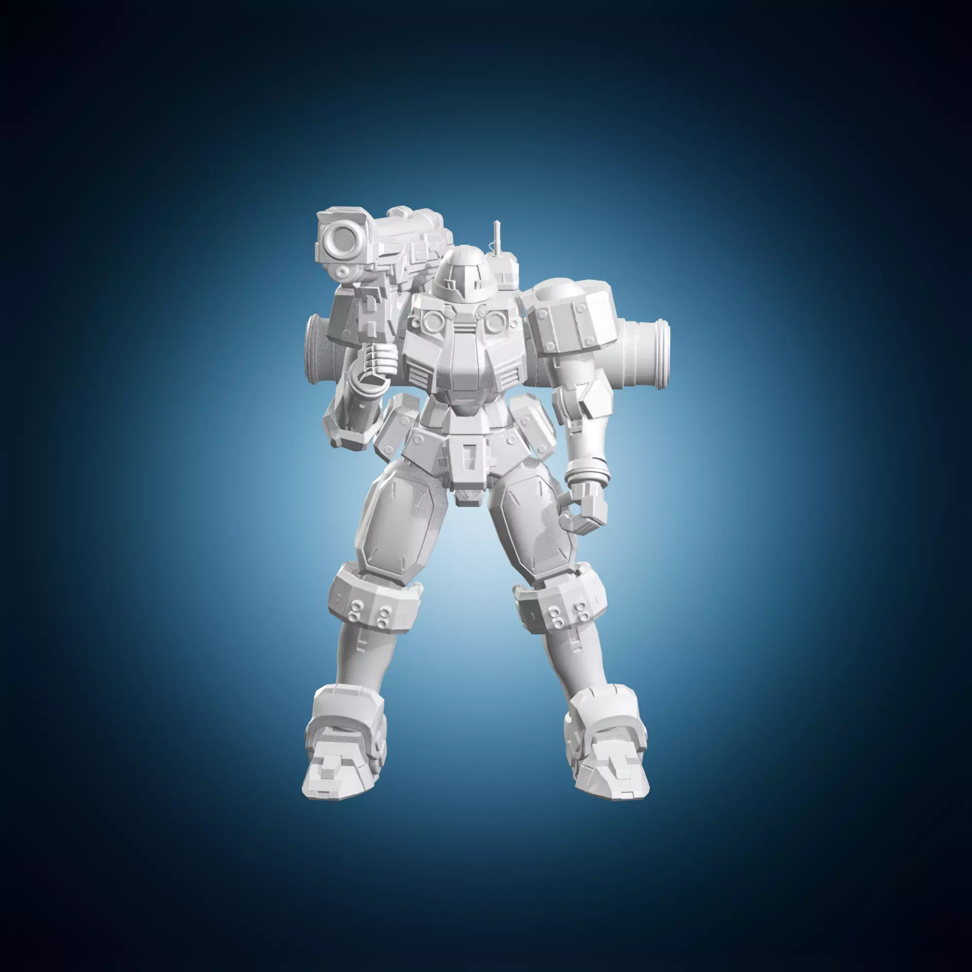 Mech Suit Action Figure with Cannon 3D print model