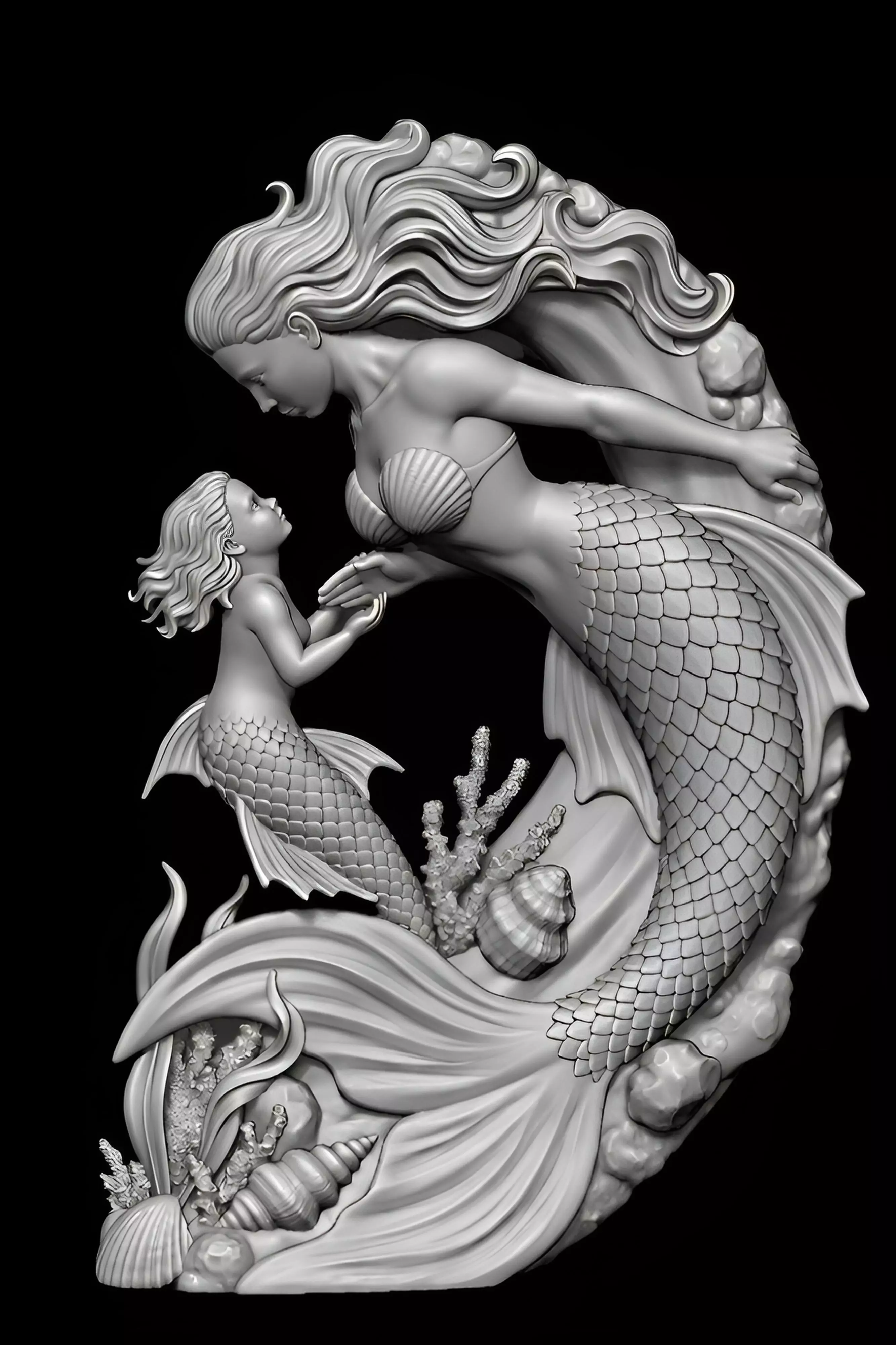 Mermaid CNC STL model 3D print model