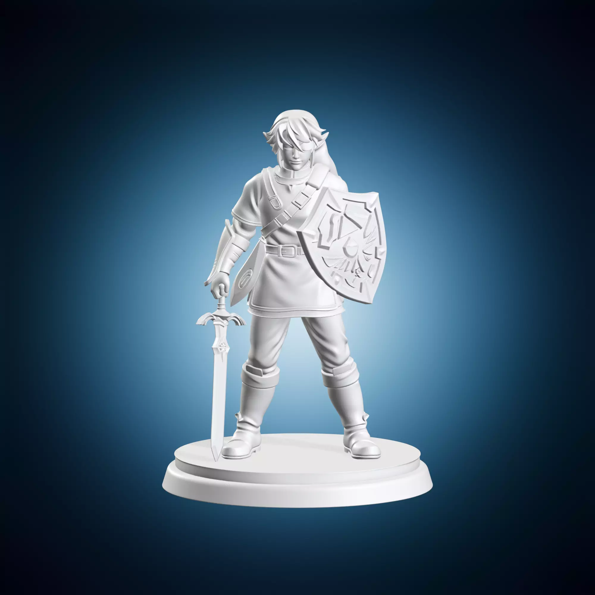 Link Holding Shield and Sword 3D print model