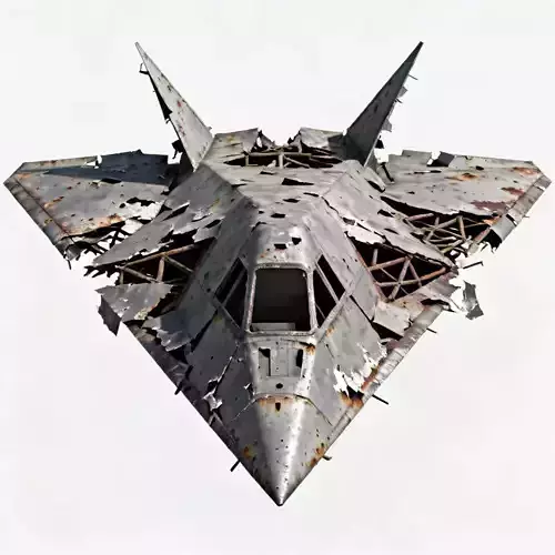 Demolished Stealth Aircraft Hull 3D Model