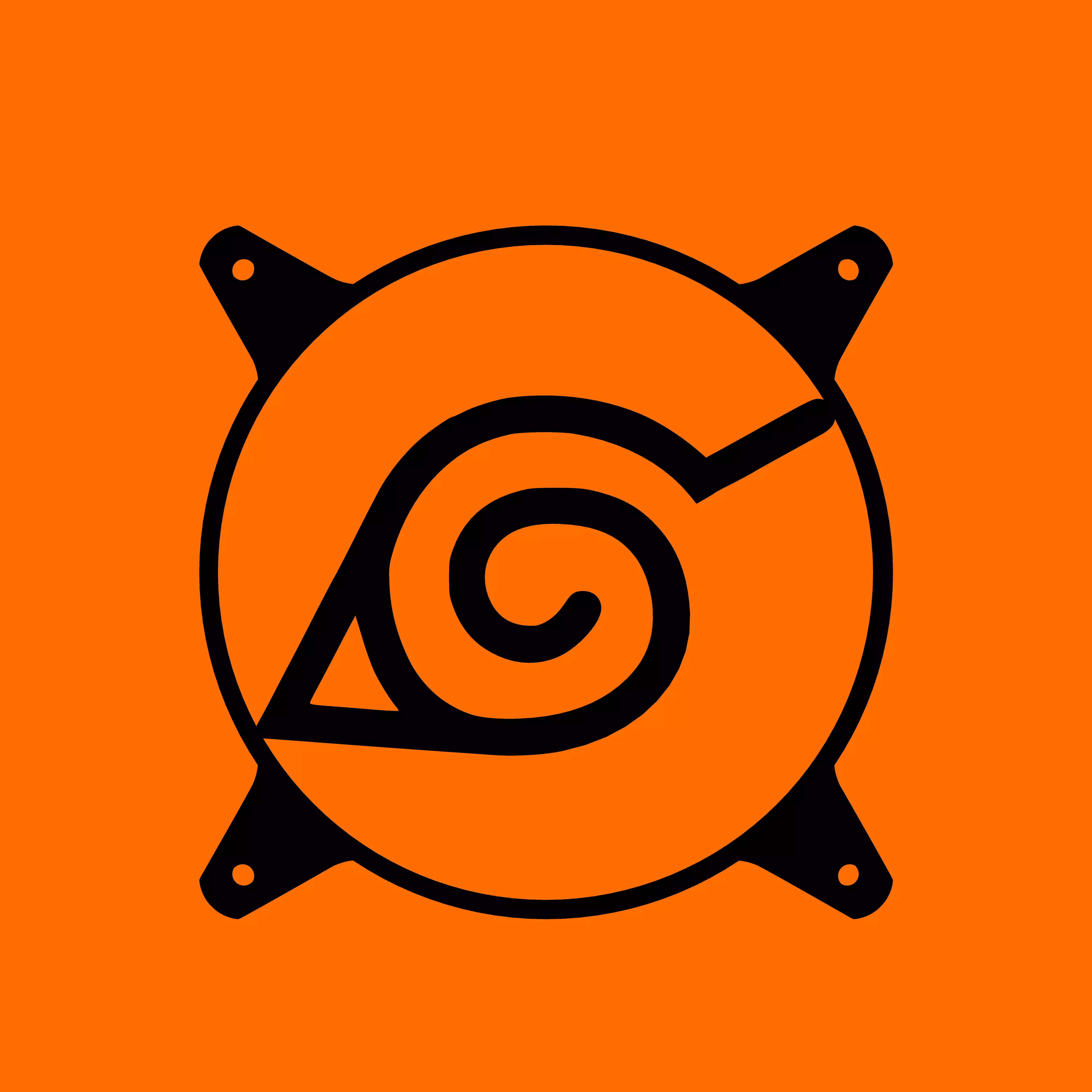 Naruto KONOHA - Custom 120mm Fan Grill Face Plate Cover Free 3D print model