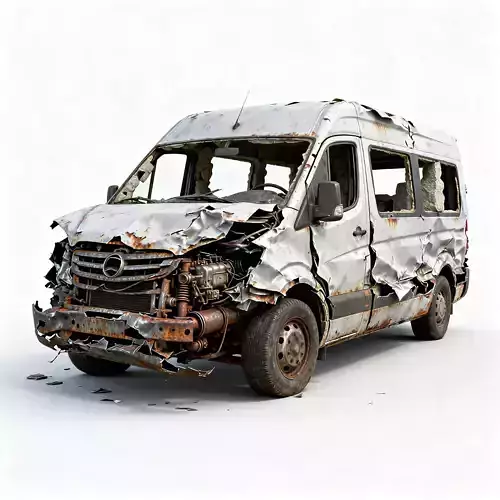 Head-On Collision Microbus 3D Model