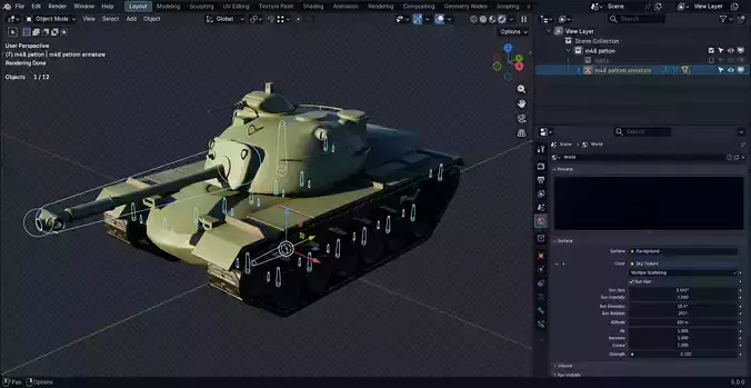 M48 Patton Tank plus 6 Skins
