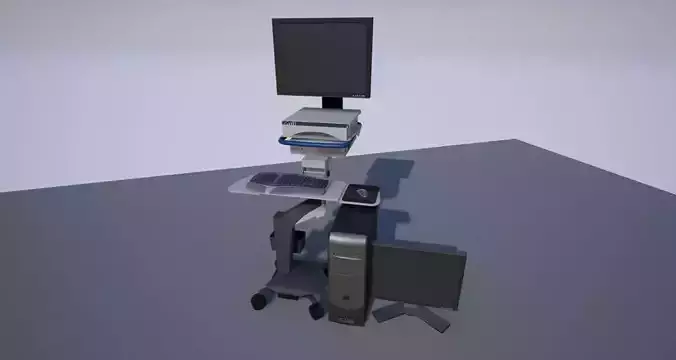 Hospital Computer Cart 3D model