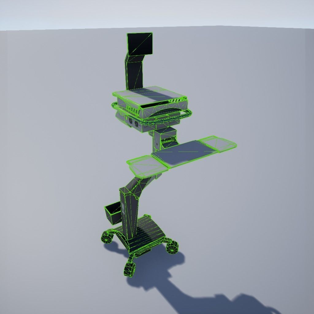 Hospital Computer Cart 3D model_2