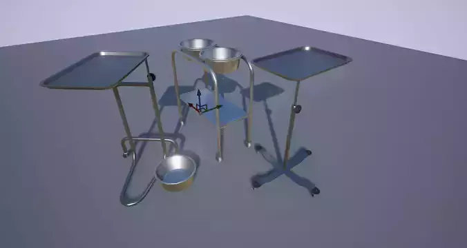 Operating Room Stands and Basins Low-poly 3D model