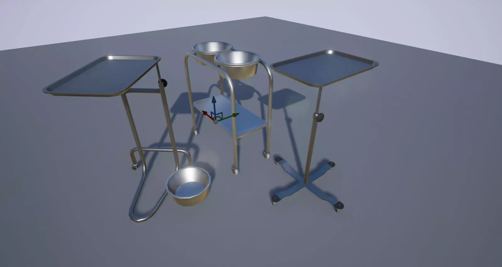 Operating Room Stands and Basins Low-poly 3D model_0