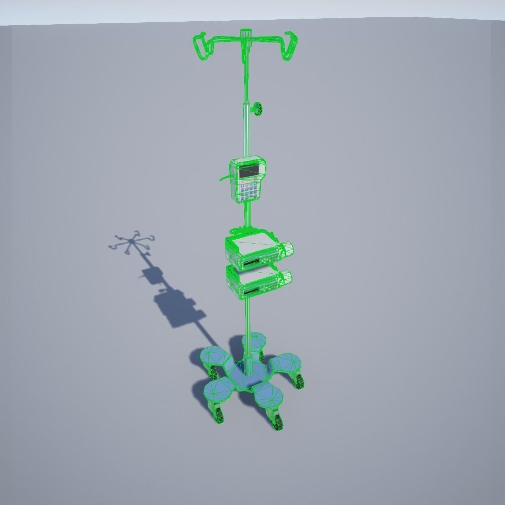 IV Stands  Low-poly 3D model_2