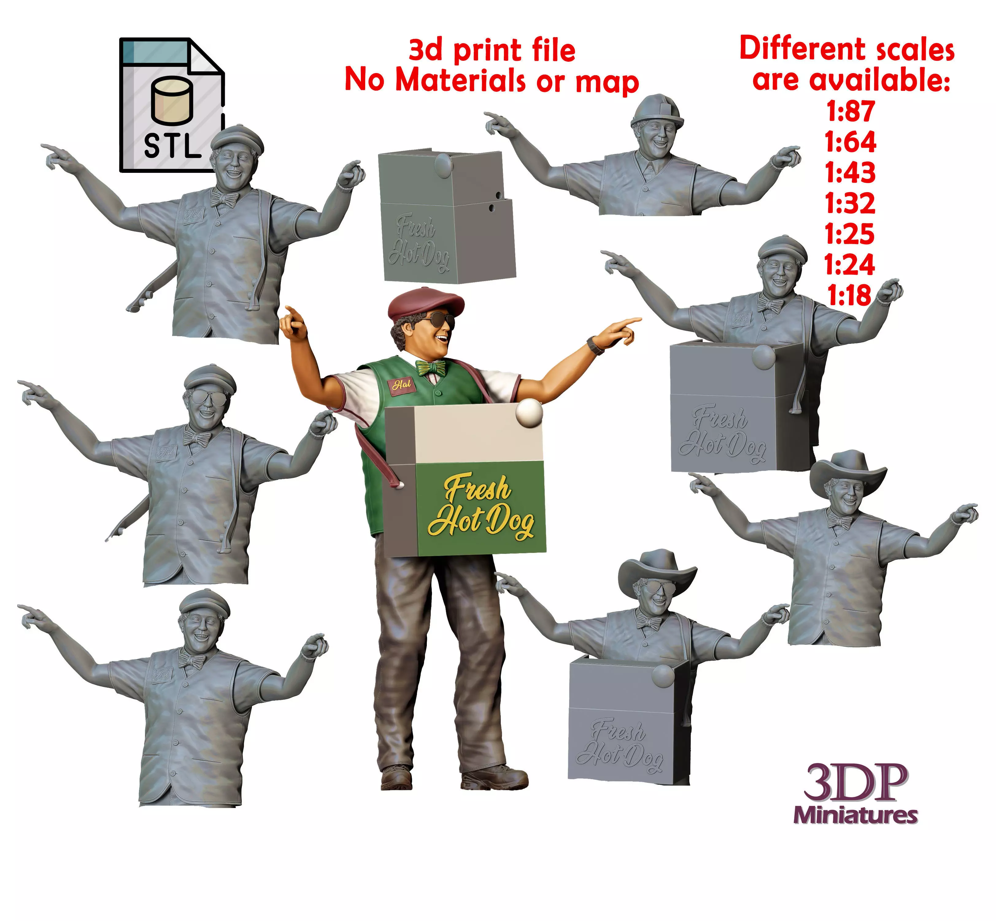 N1 Hot Dog Vendor with Tray 3D print model