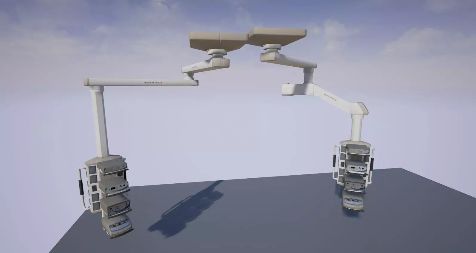 Operating Room Electronics and Lighting System Low-poly 3D model_0