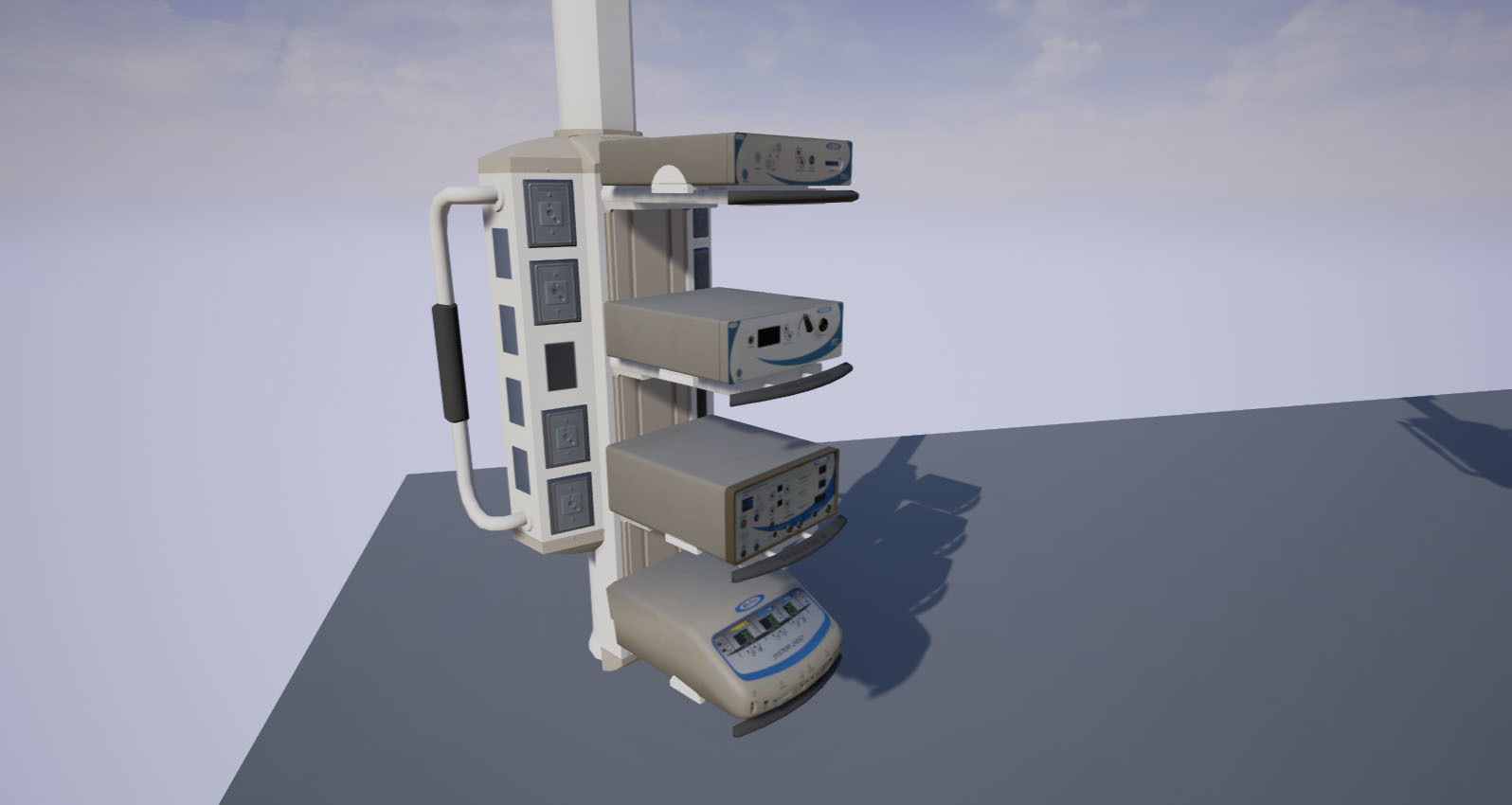 Operating Room Electronics and Lighting System Low-poly 3D model_2