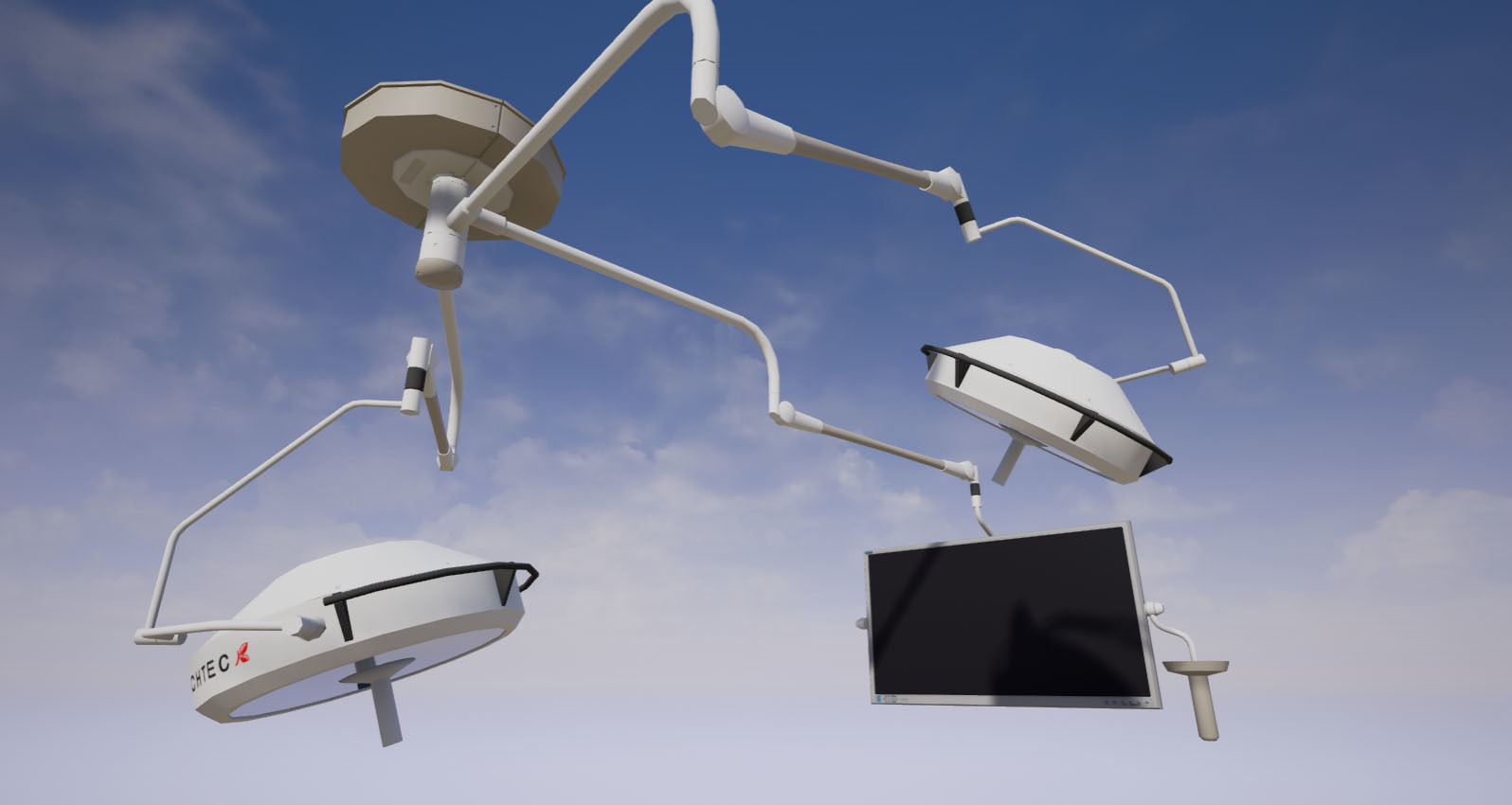 Operating Room Electronics and Lighting System Low-poly 3D model_1