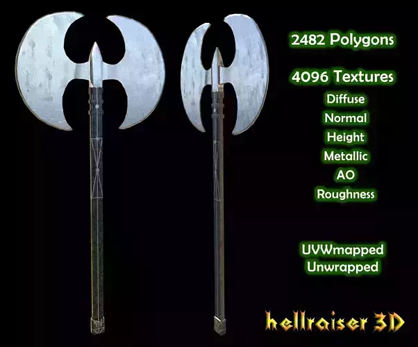 Battle Axe - PBR - Textured
