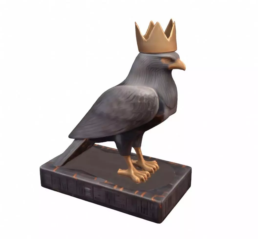 Crowned Horus Falcon Statue 3D print model
