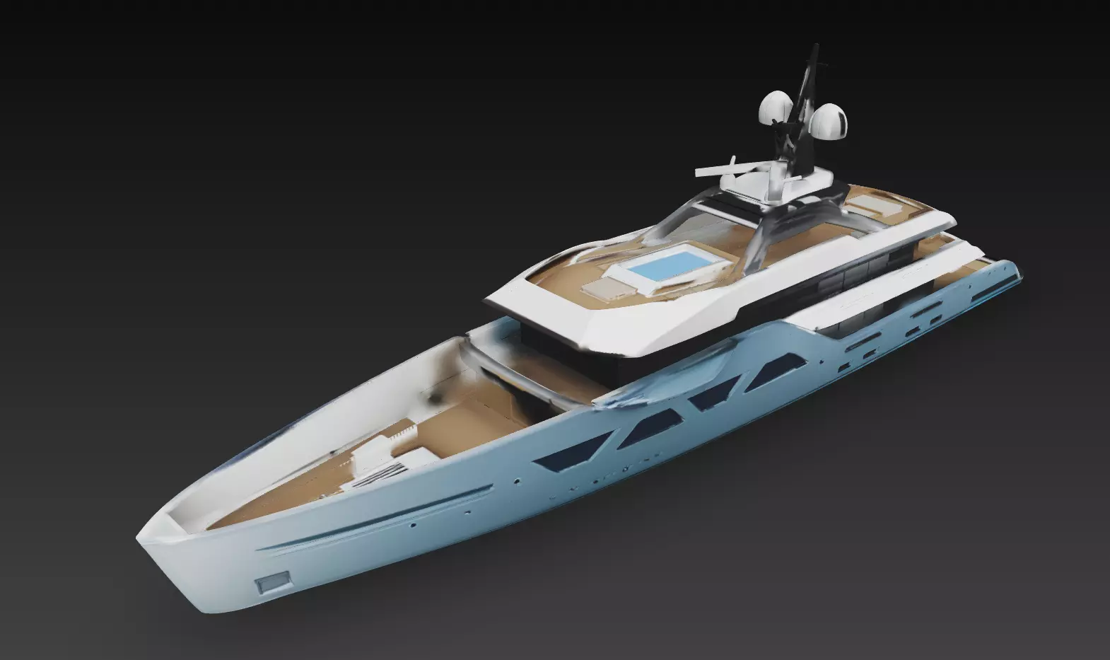 Modern Luxury Super Yacht Vessel 3D print model