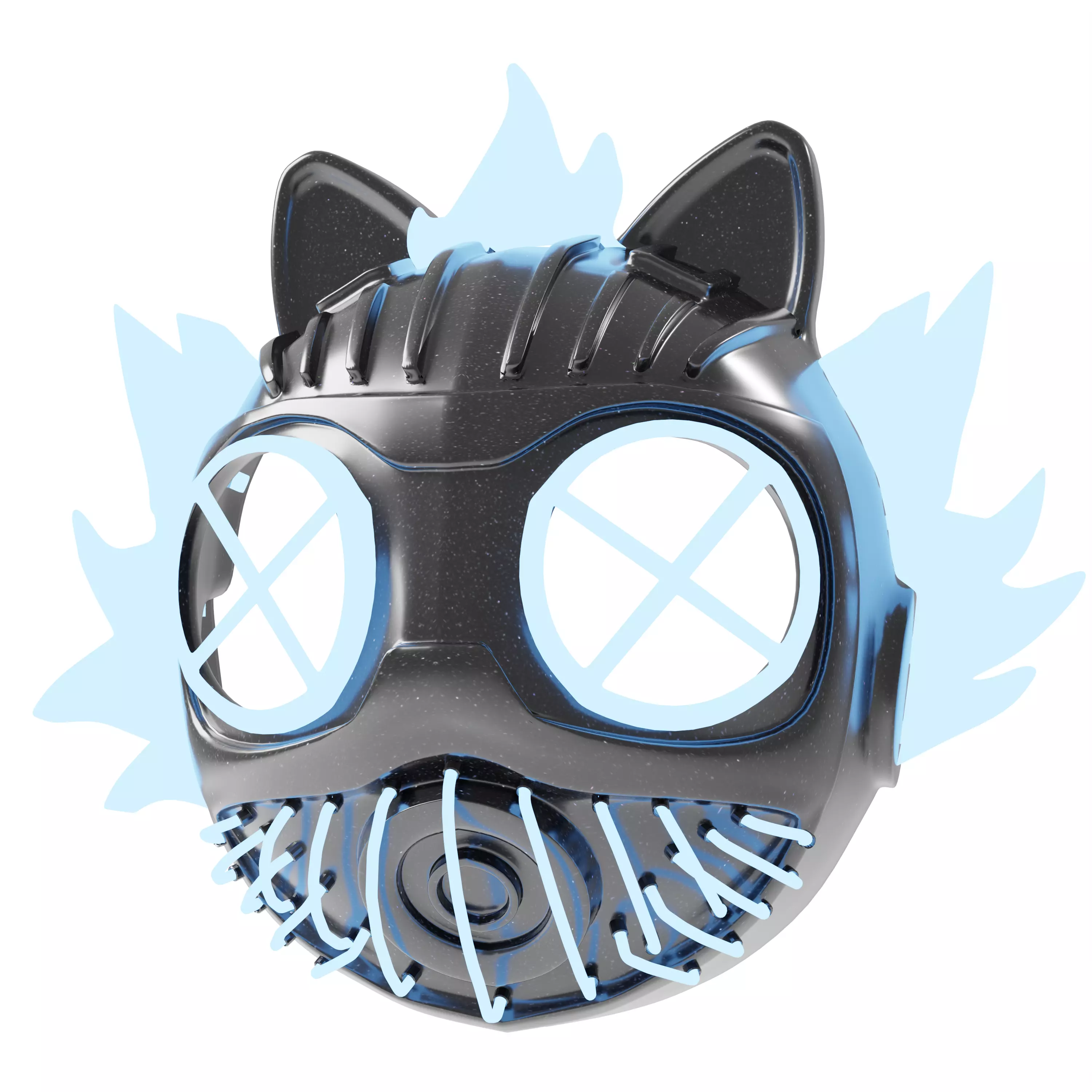 Cyber Design Mask With Ears Design 2026 Low-poly 3D model model Low-poly 3D model