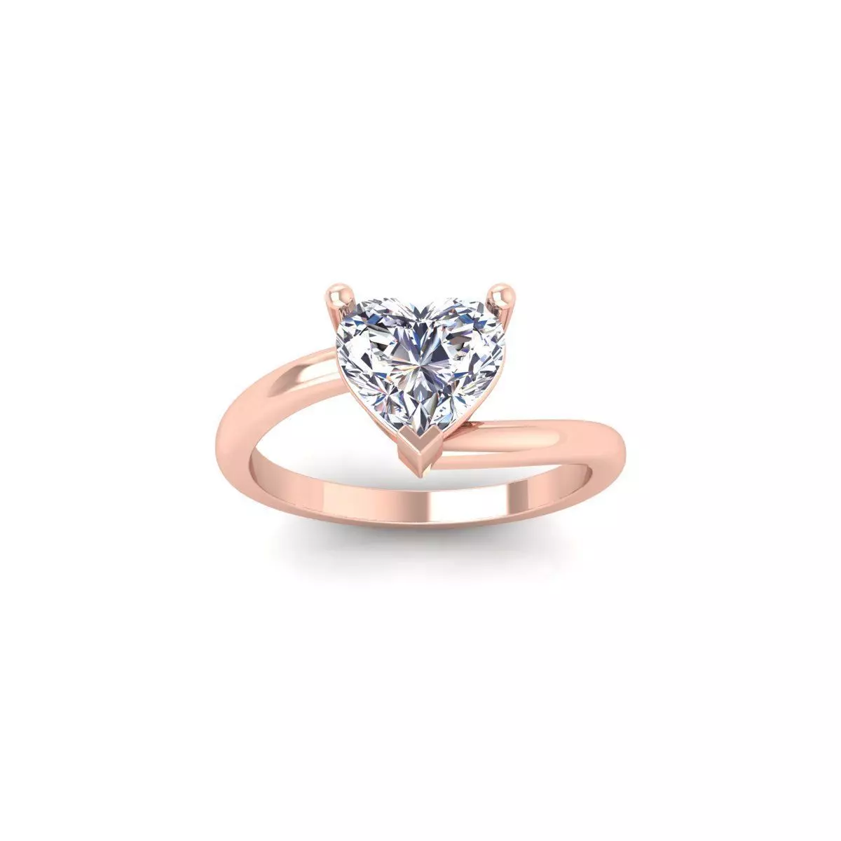 Heart Solitaire Diamond 3d model and Render 3D print model