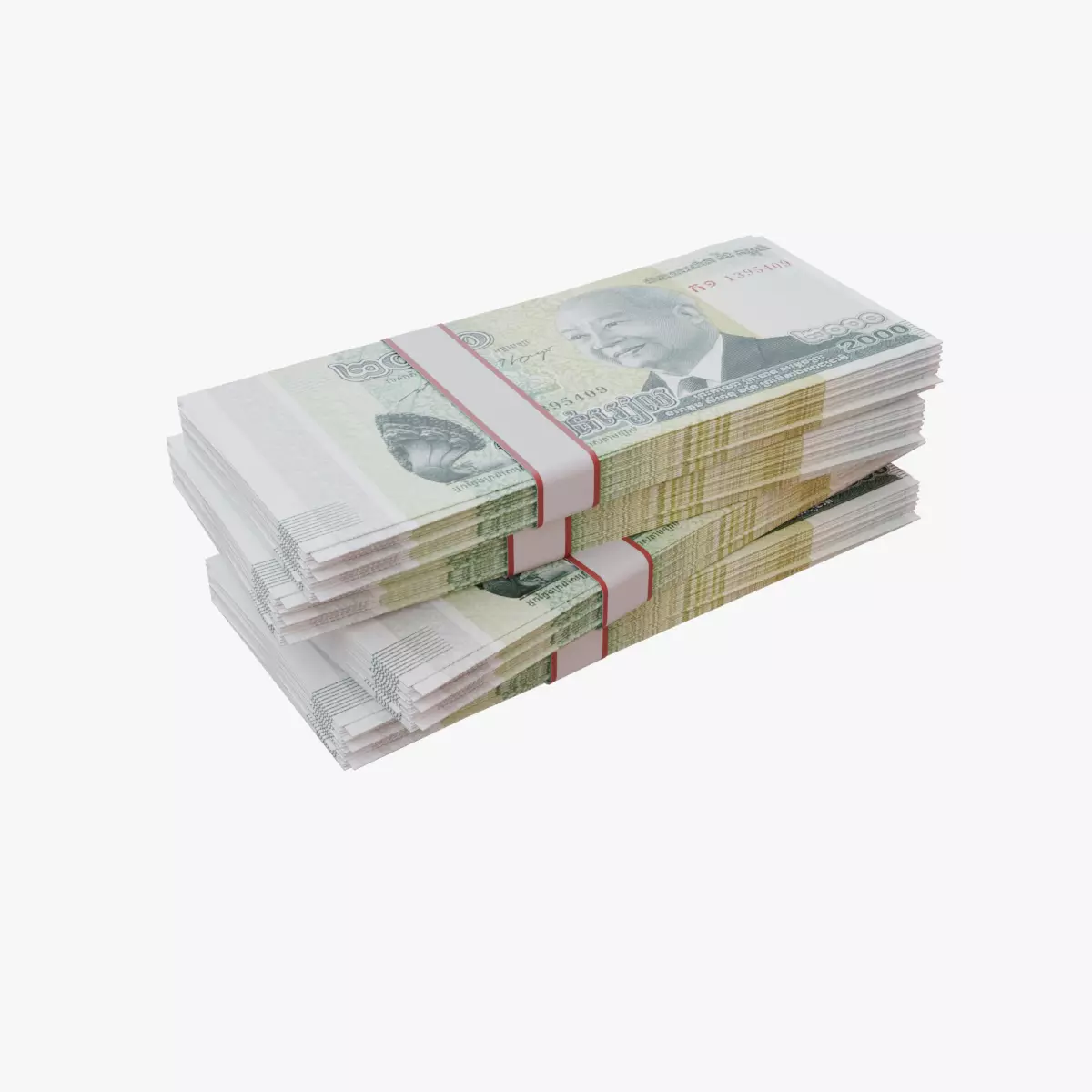 2000 Cambodian Riel KHR Low-poly 3D model