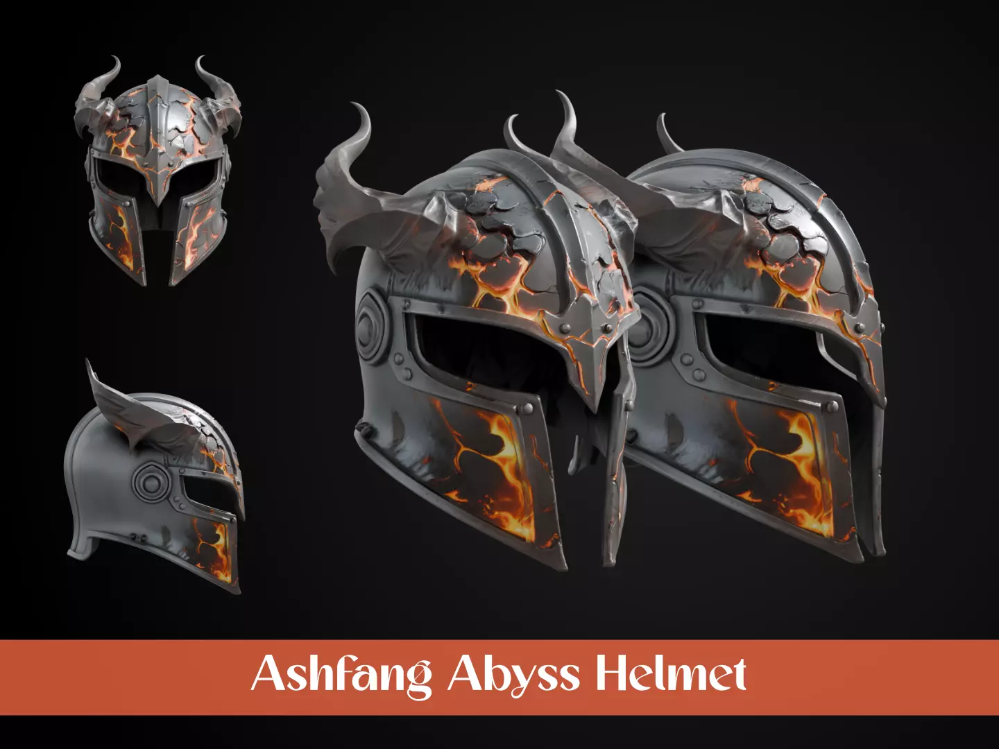 Stylized Inferno Helmet - Ashfang Abyss 3D print model