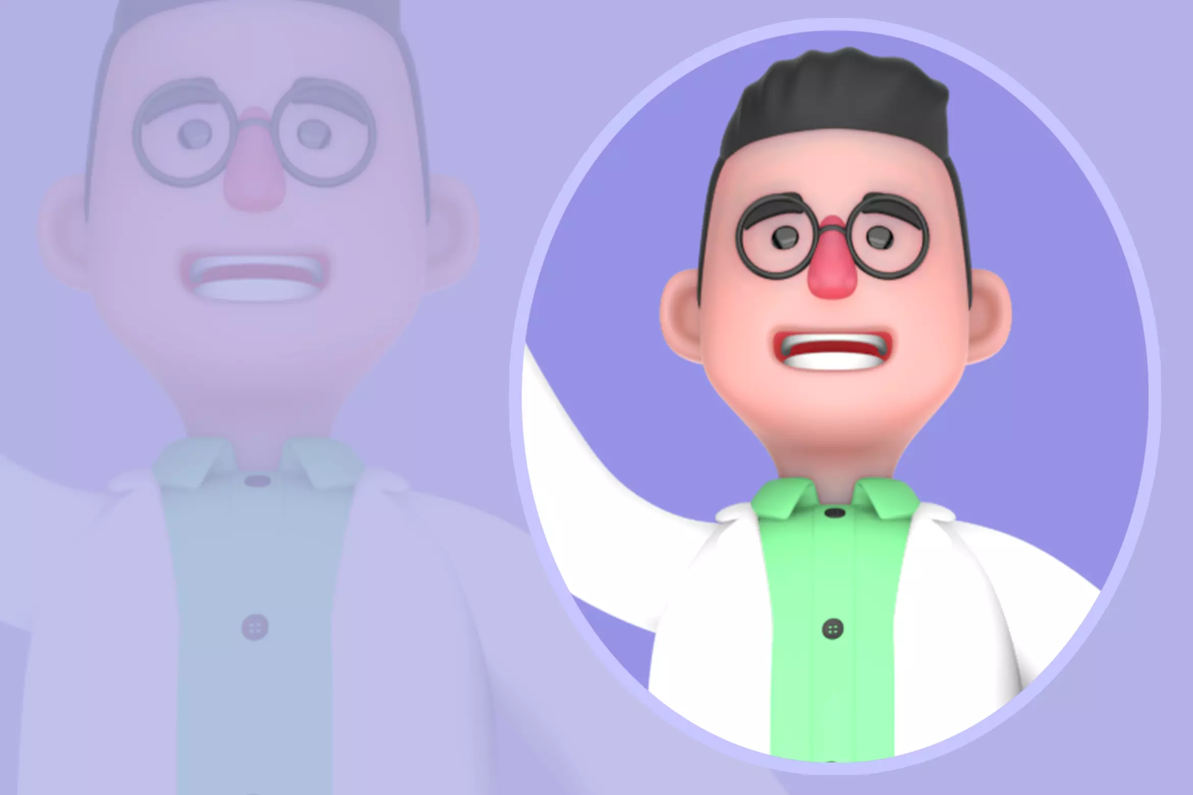 Stylized 3D Biologist Character - Cartoon Scientist Success Pose 3D model