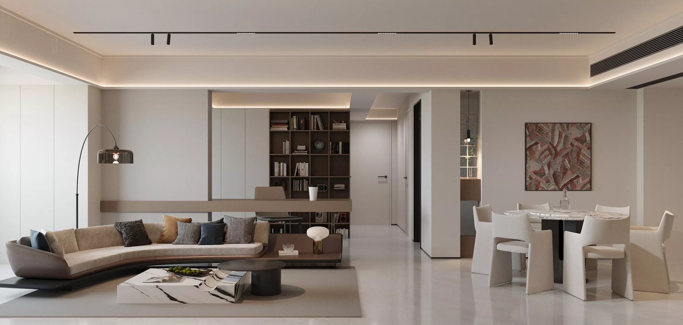Light luxury living room 3D model