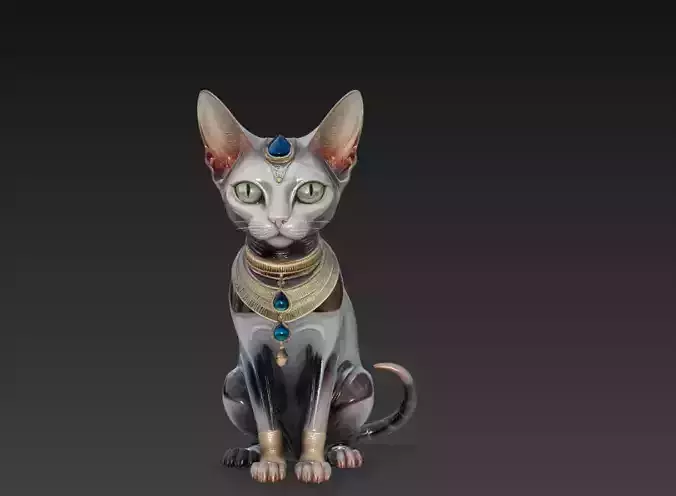 Egyptian Bastet Cat Sacred Statue