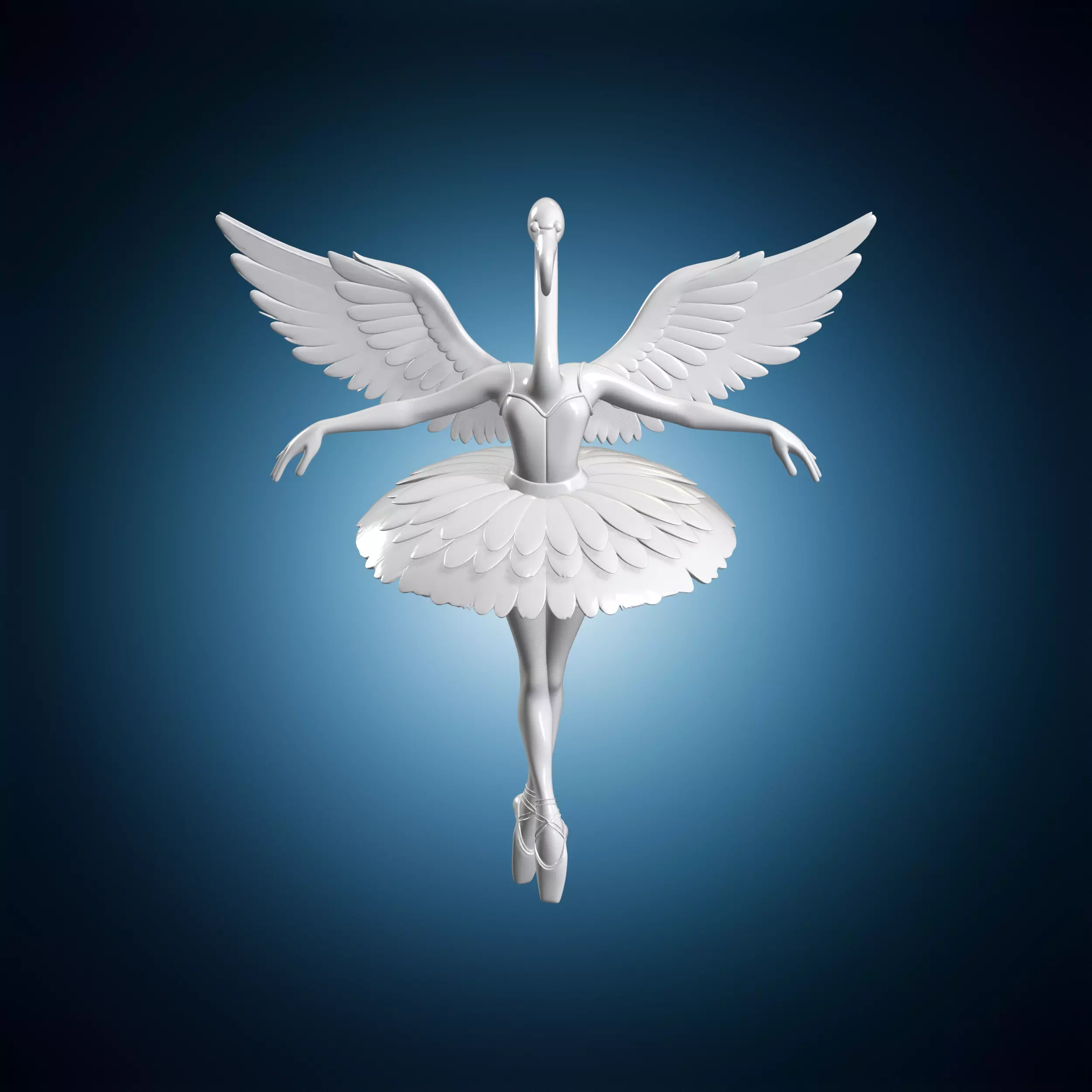 Flamingo Ballerina Angel Ballet 3D Print Sculpture 3D print model