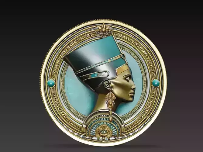 Nefertiti Egyptian Relief Medallion